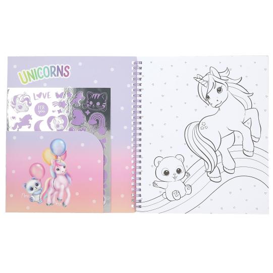 SALE - Ylvi Colouring Book With Unicorn And Sequins