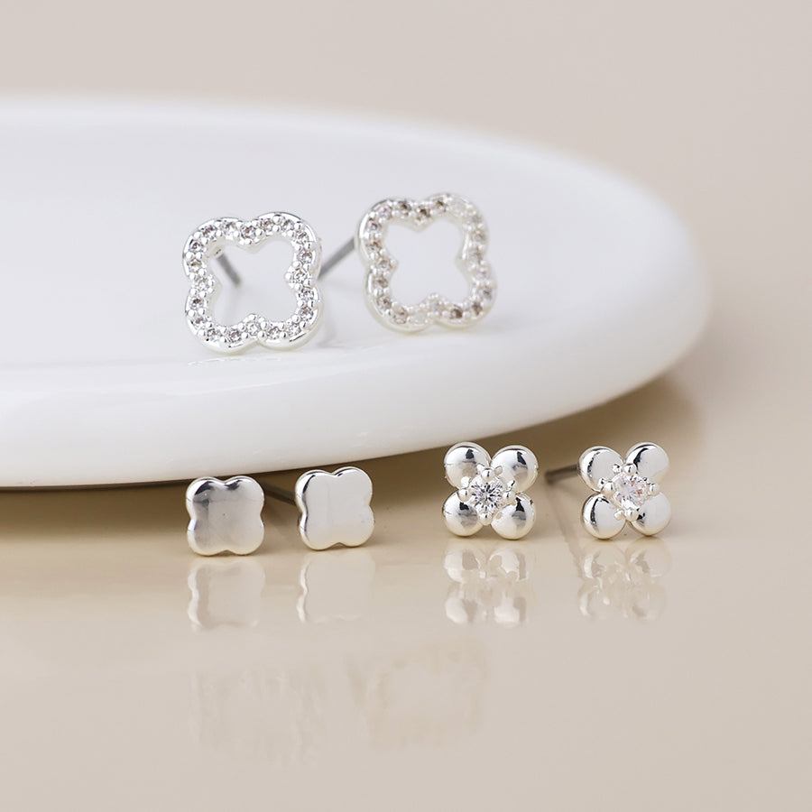 Triple quatrefoil Studs