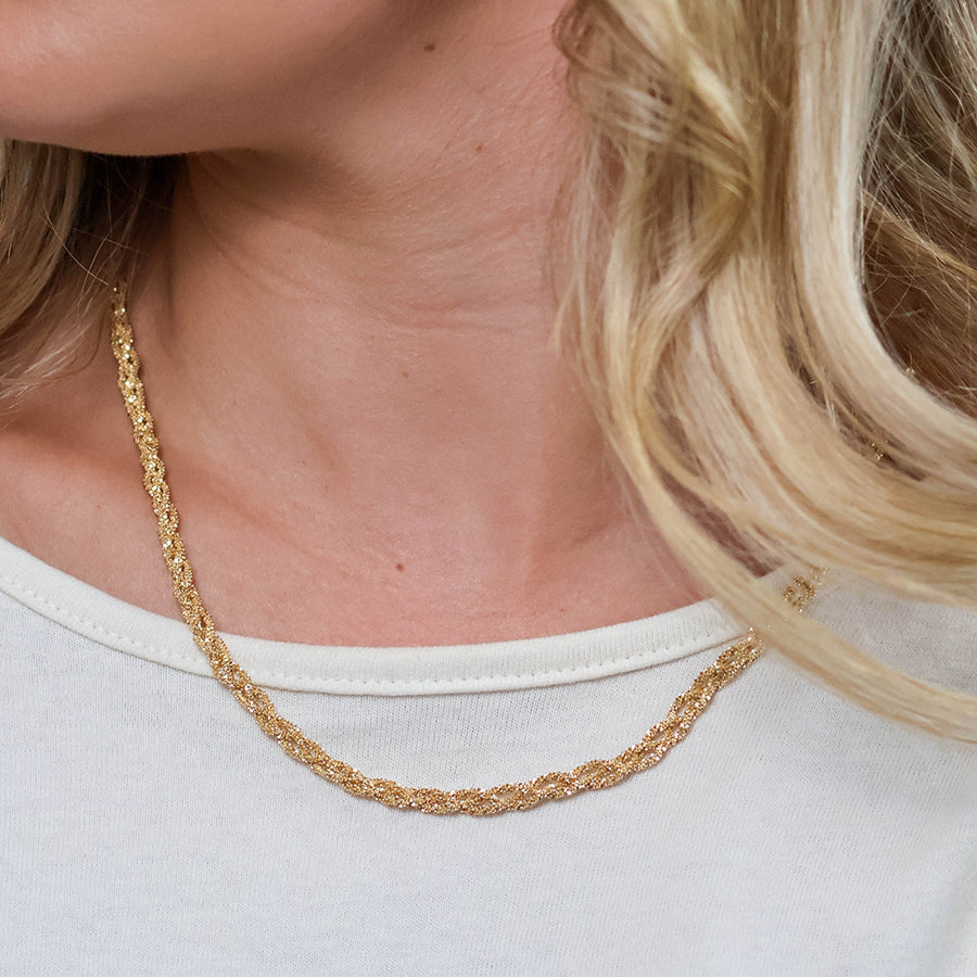 POM - Willow faux gold plated margarita chain necklace
