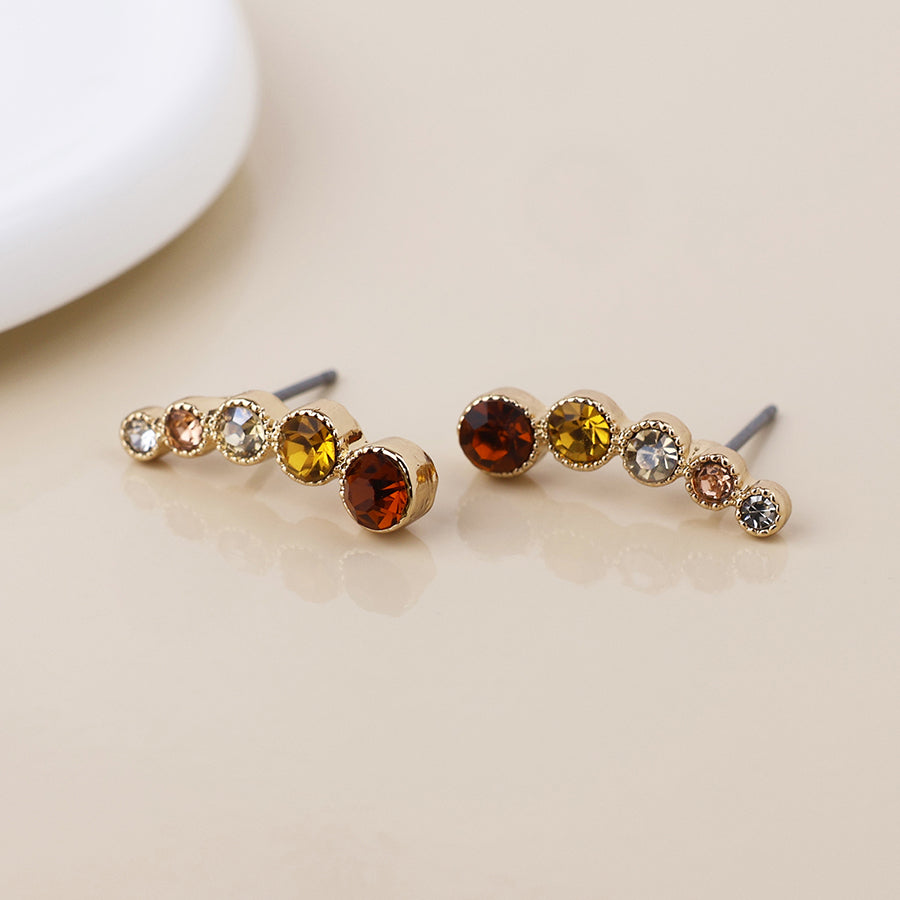 POM - Autumn golden crystal ear climbers in autumn colours