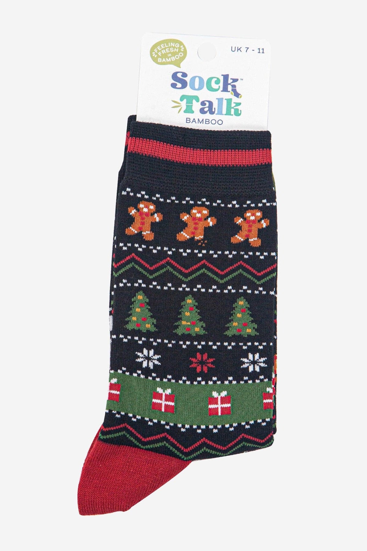 Men's Bamboo Socks - Black/Khaki, Gingerbread Fair Isle: UK 7-11 | EU 40.5-46 | US 8-12