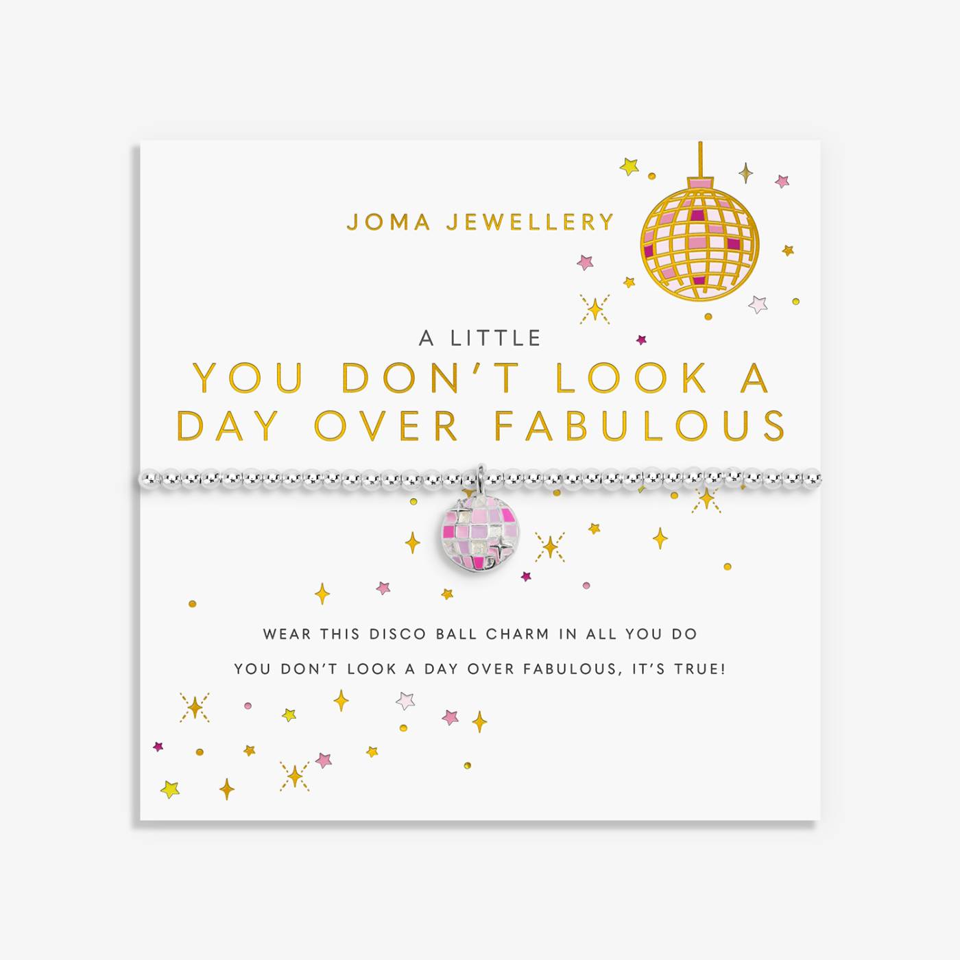 A Little Vibes 'You Don't Look A Day Over Fabulous' Bracelet In Silver Plating