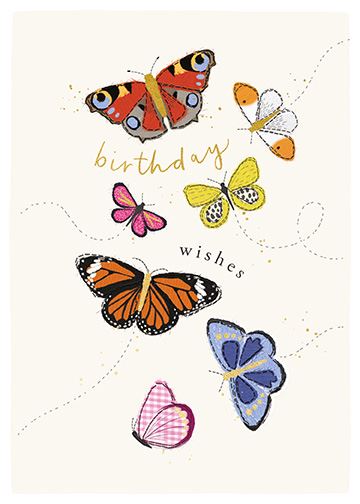 Paperlink - Butterflies Birthday Card - ENF005