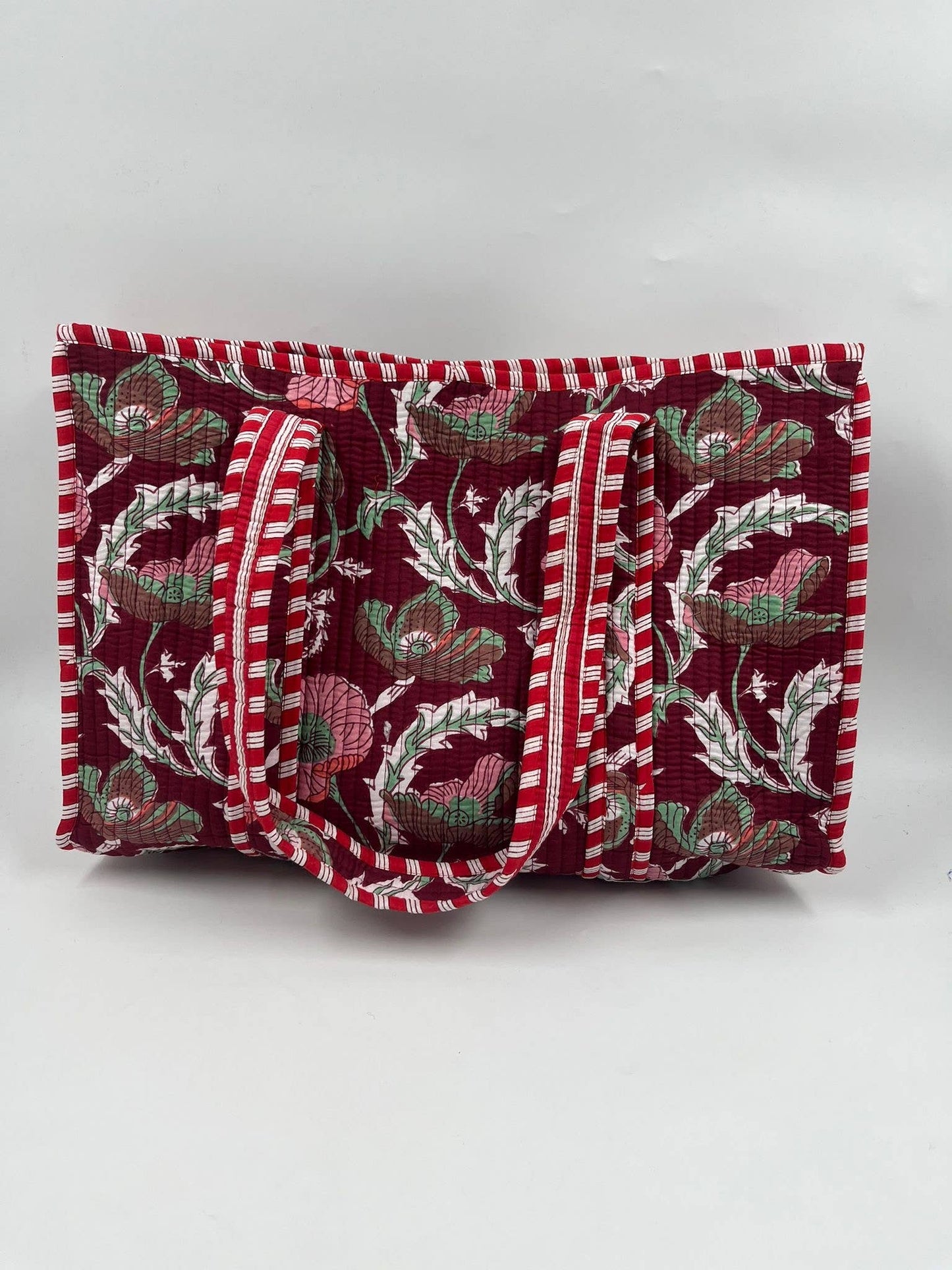 100% Cotton Kantha Quilted Boho Reversible (Small) Tote Bag