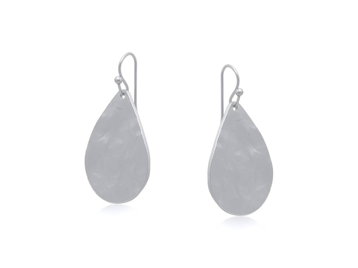 CHRISTA ROUGH CUT METAL EARRINGS: SILVER