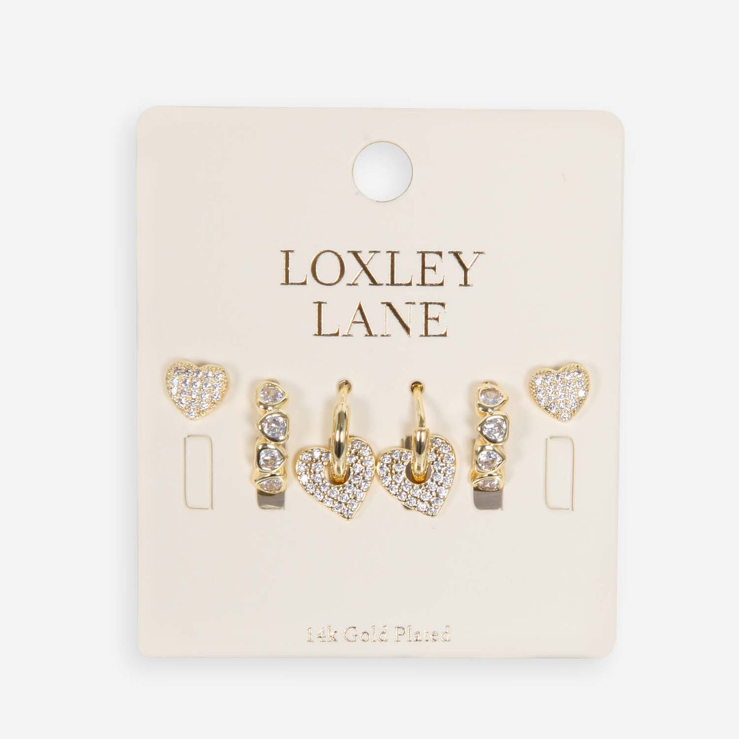 Loxy Lane - 2008507 Gold Heart Earrings Set