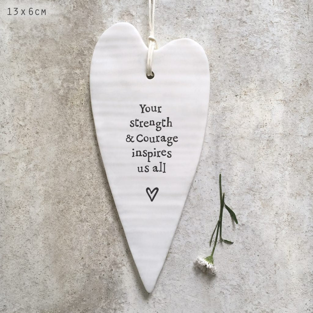 East of India - 2032 Porcelain long heart-Your strength & courage