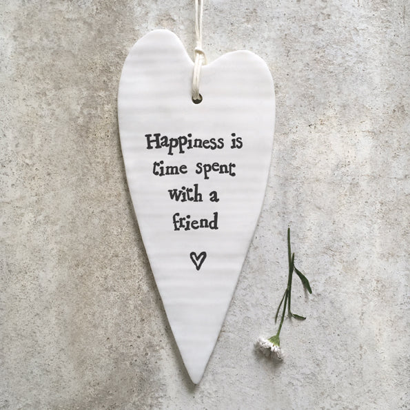 East of India - 2042 Porcelain long heart-Happiness is time