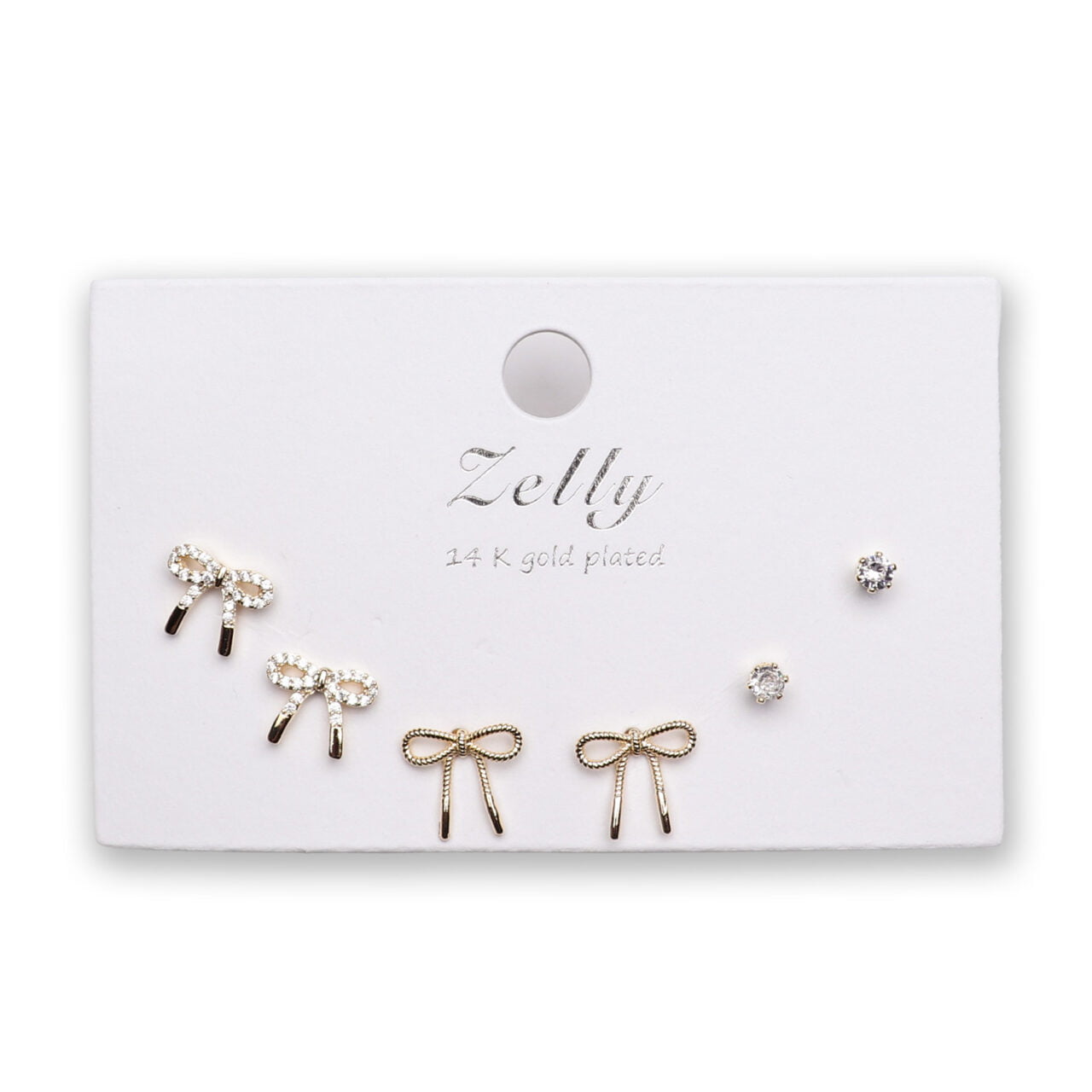 Earring Triple Gold Bow Set