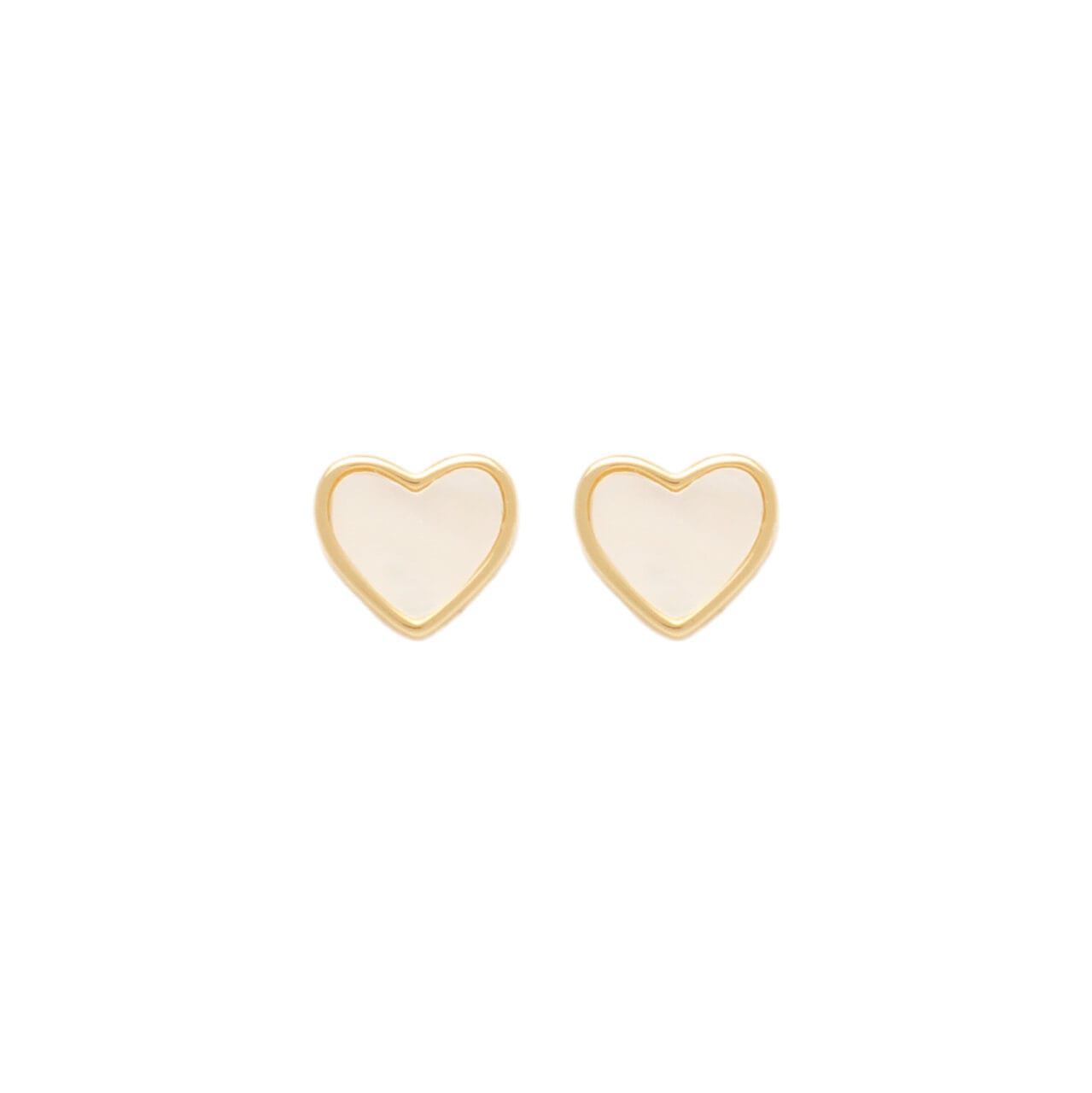 Gold Stud Heart Earrings - 2150407
