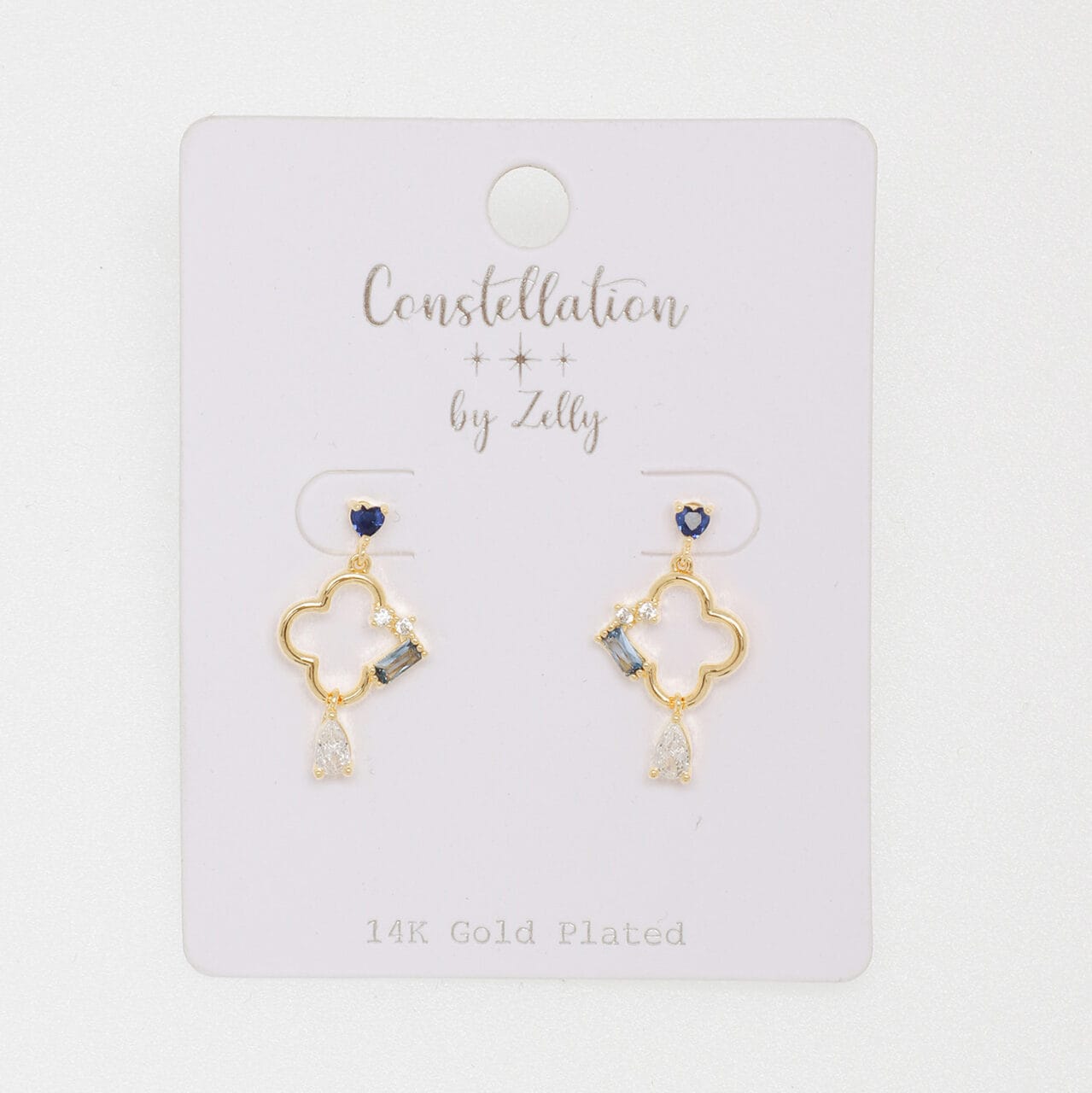 Gold with Blue Stones Earrings