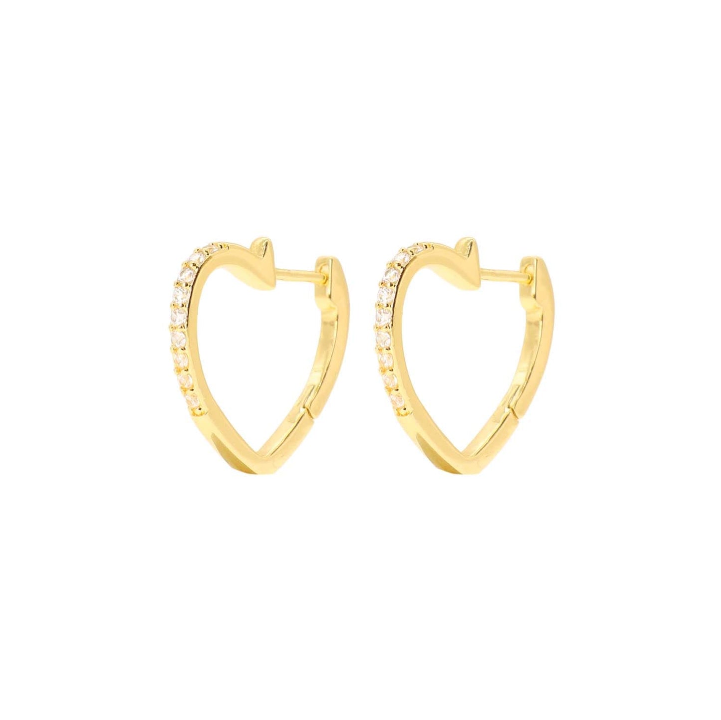 Gold Heart Hoop Earrings