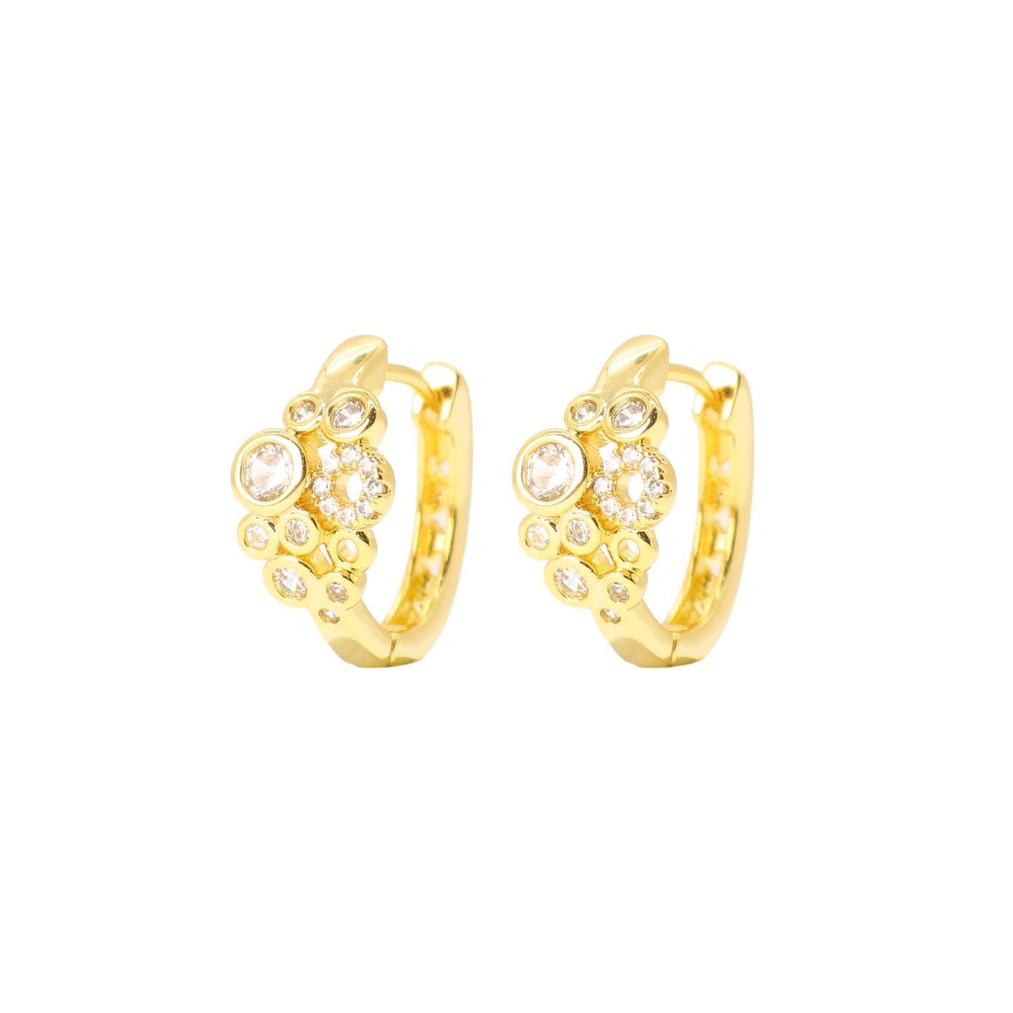 Gold Crystal Hoop Earrings