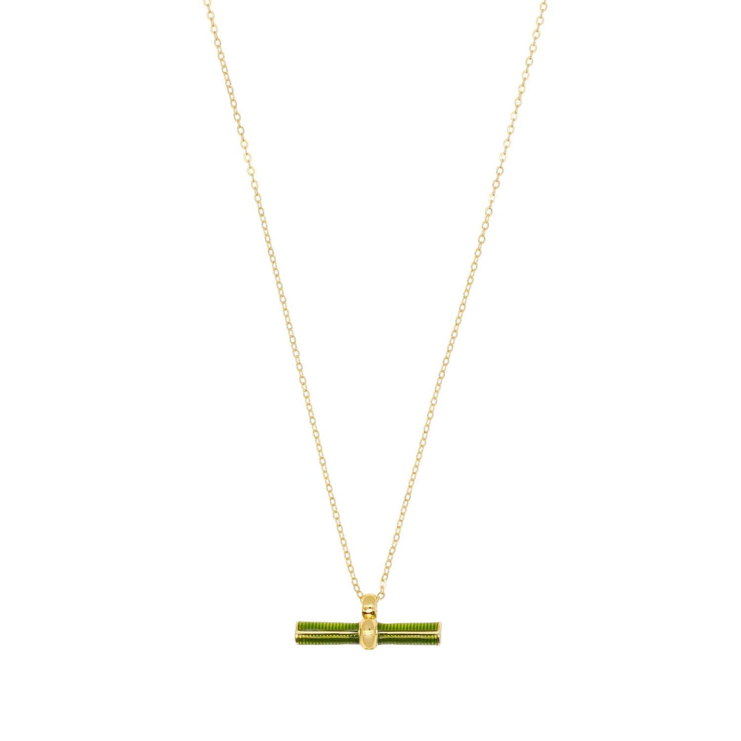 Necklace - T Bar Green
