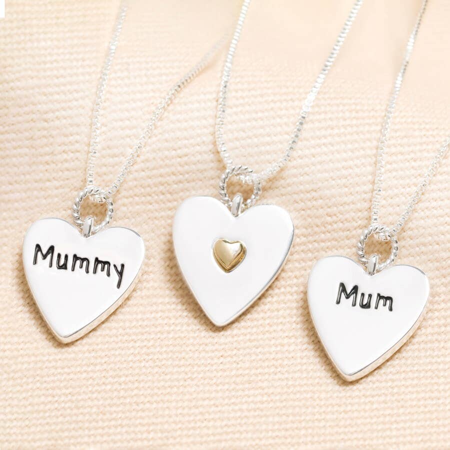 Sale - Silver Heart Mum Necklace