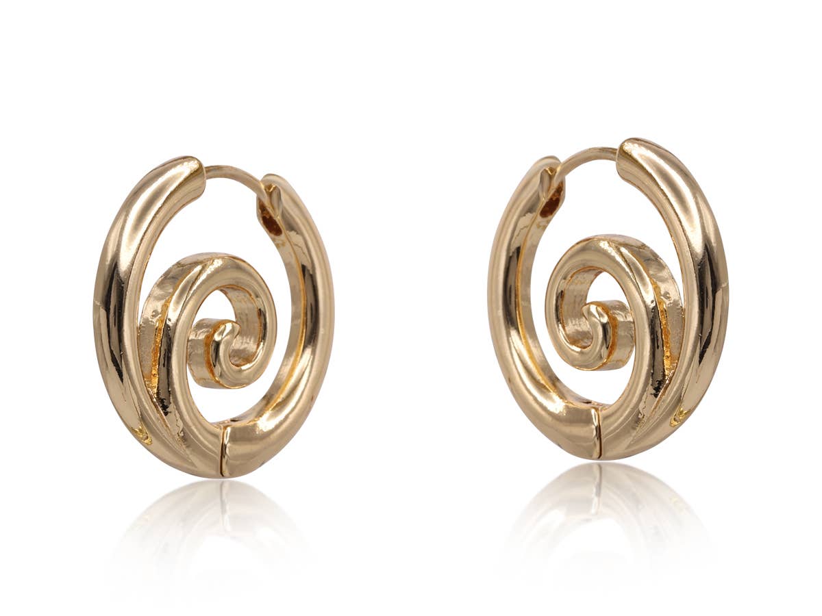 MINAS SCRIBBLE HOOP EARRINGS: GOLD