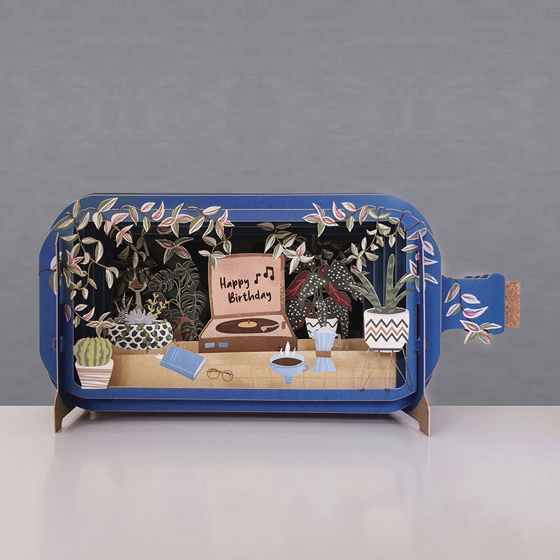 Alljoy Pop up cards - Happy Birthday Record player