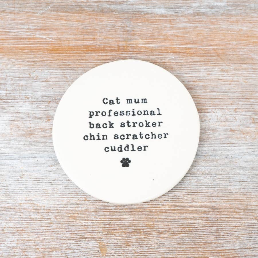 Cat Mum Coaster, 10cm