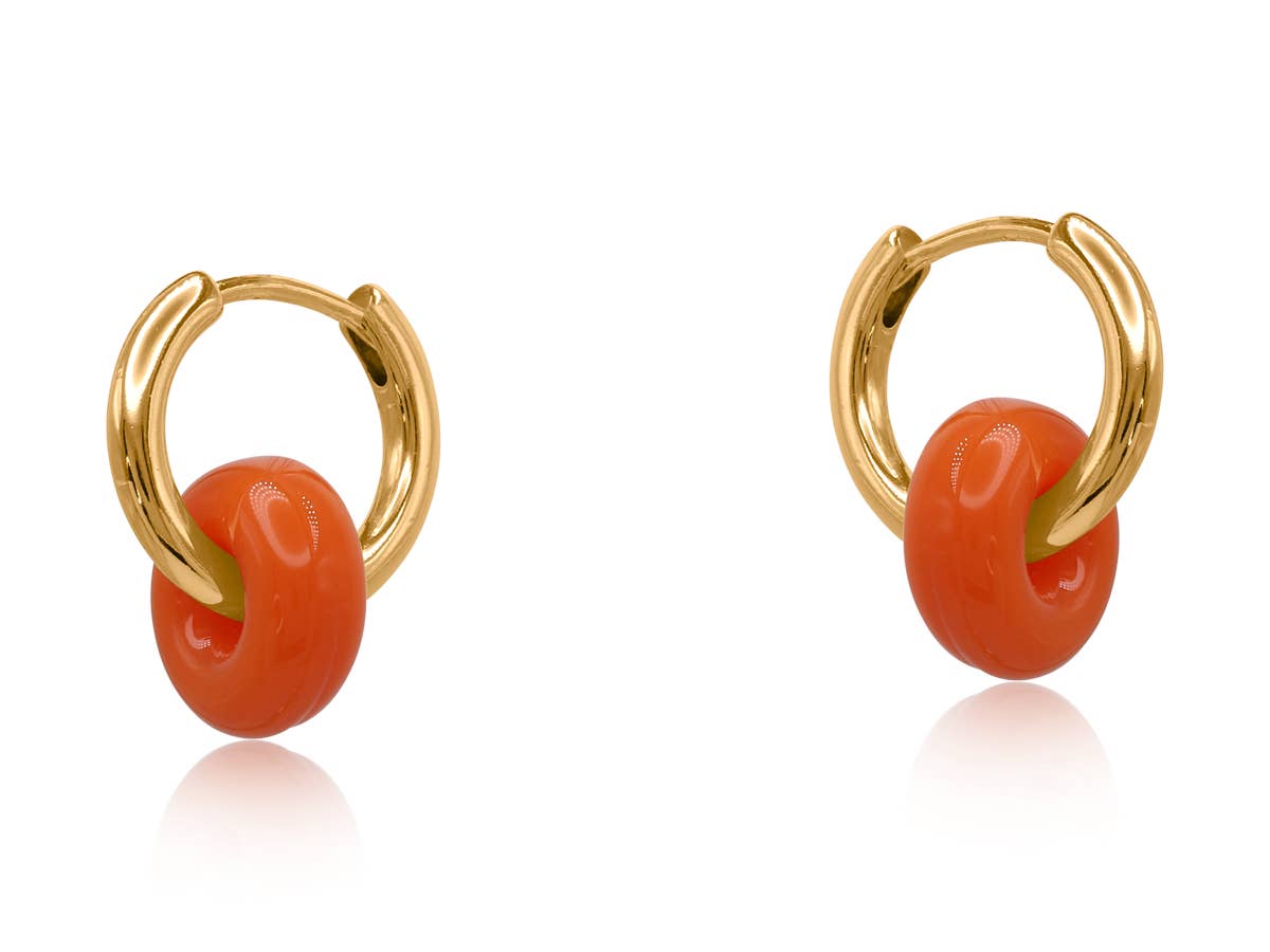 MATHILDA TWO TONE HOOP EARRINGS: BLUE