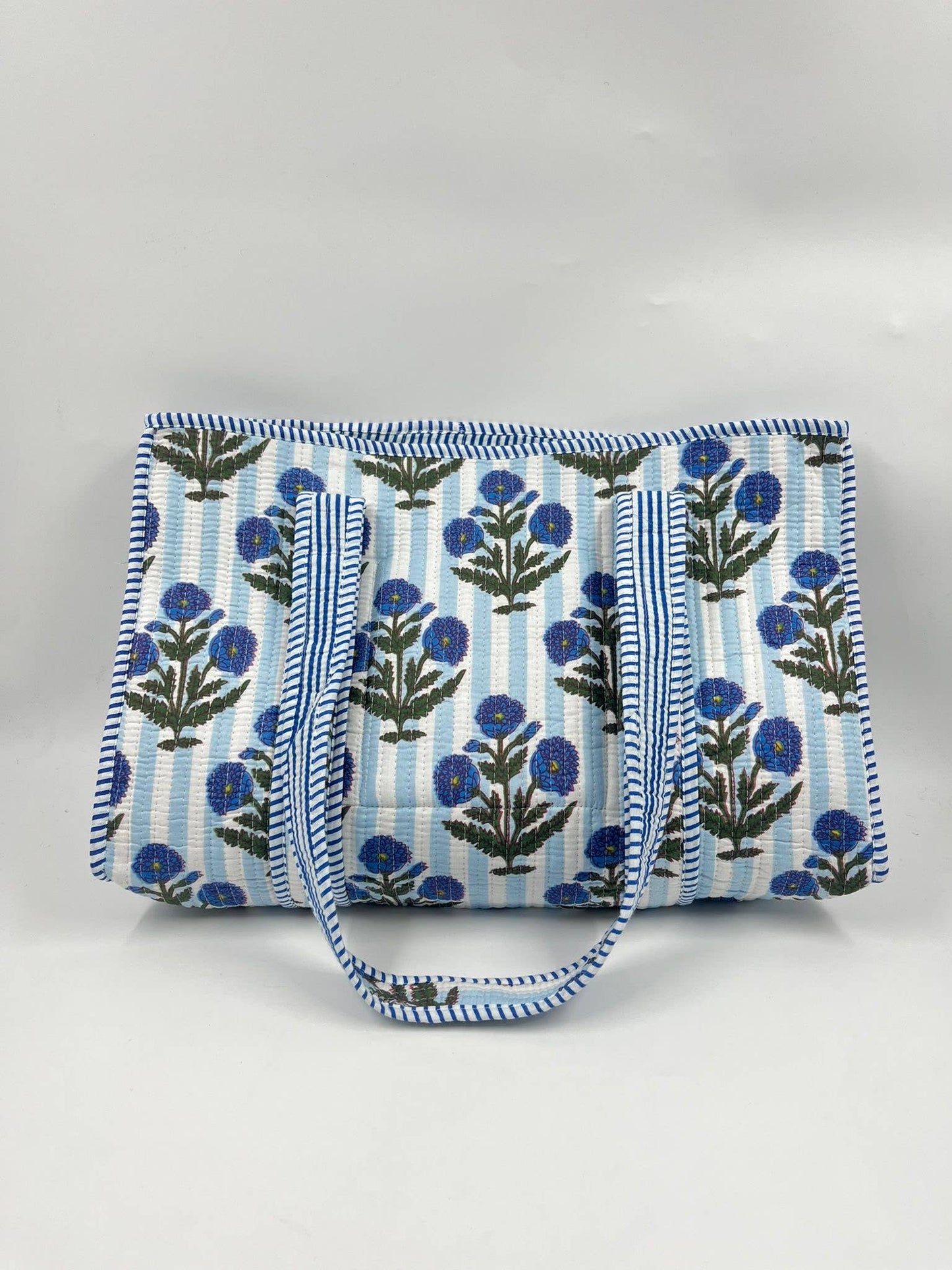 100% Cotton Kantha Quilted Boho Reversible (Small) Tote Bag