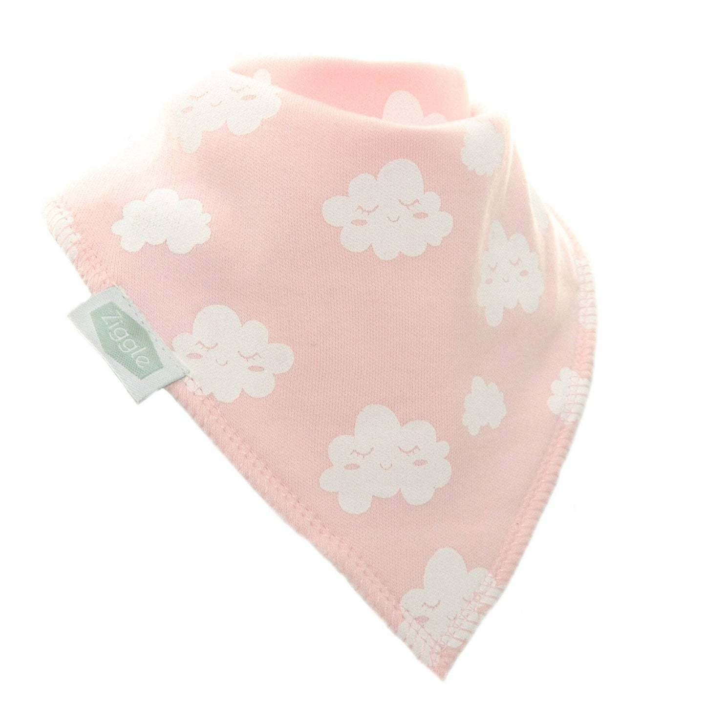 Pink Winking Clouds Bib: White / Single