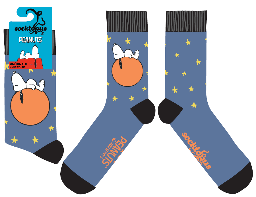 Snoopy Dog Tired Socks - Peanuts: BLUE / S (UK 4-8 / EU 37-42 / US 6-10)