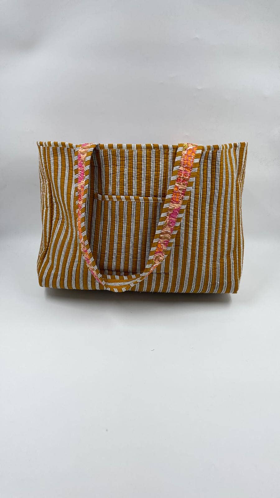 100% Cotton Kantha Quilted Boho Reversible (Small) Tote Bag