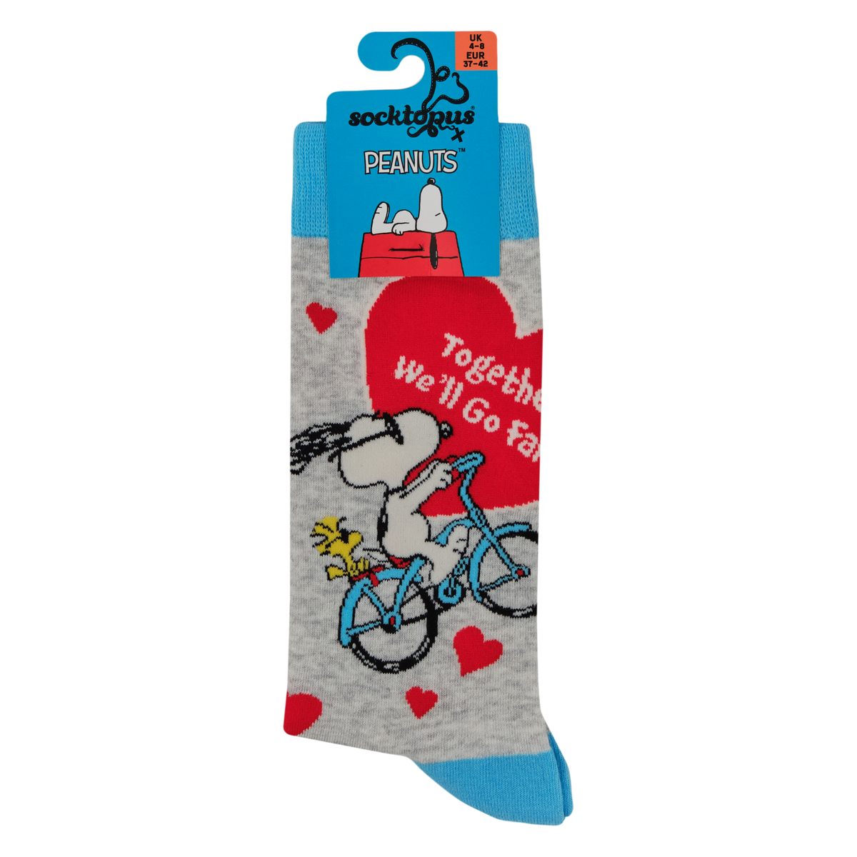 Together We Will Go Far Socks - Peanuts: GREY / L (UK 9-12 /