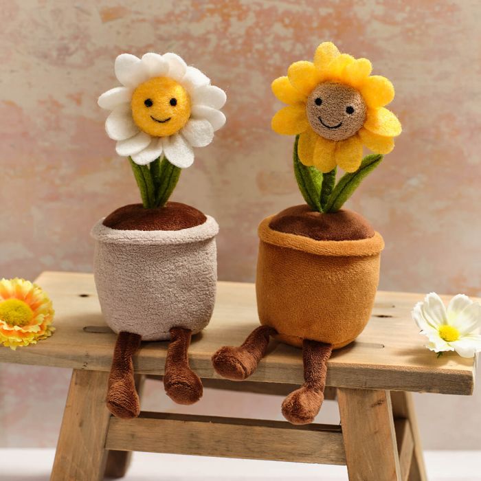 DAISY AND SUNFLOWER POT SHELF SITTER