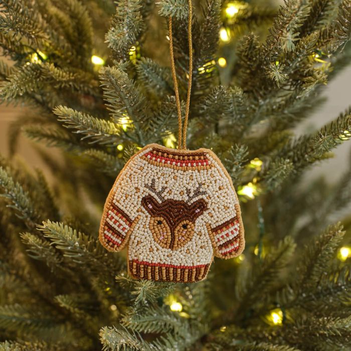 Reindeer Jumper Beaded Tree Hanger