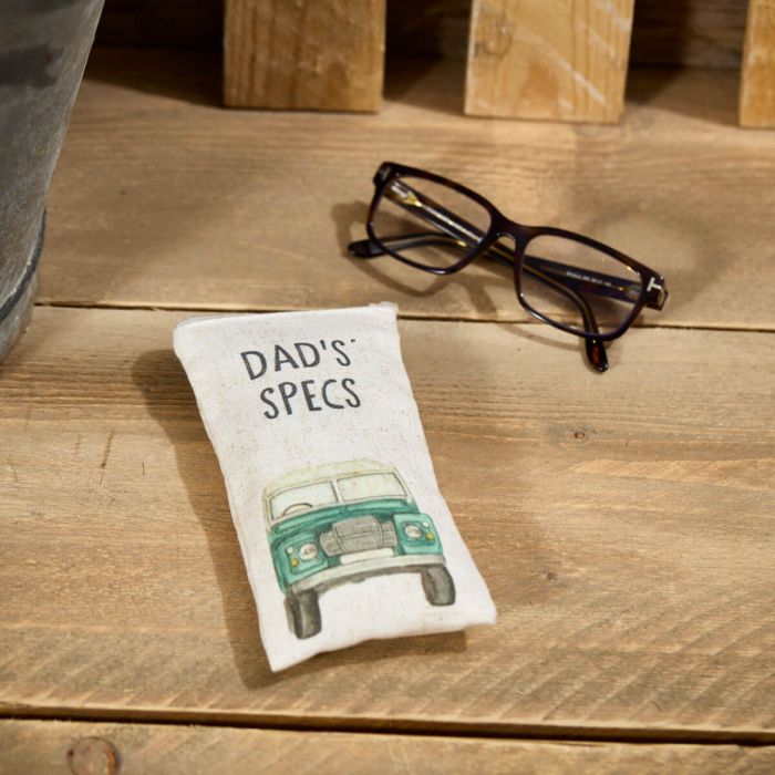 Dad's Specs Green Landrover Glasses Case