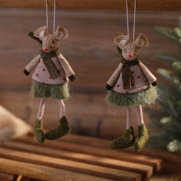 NORDIC NEST TEXTILE MOUSE HANGER 4NN401