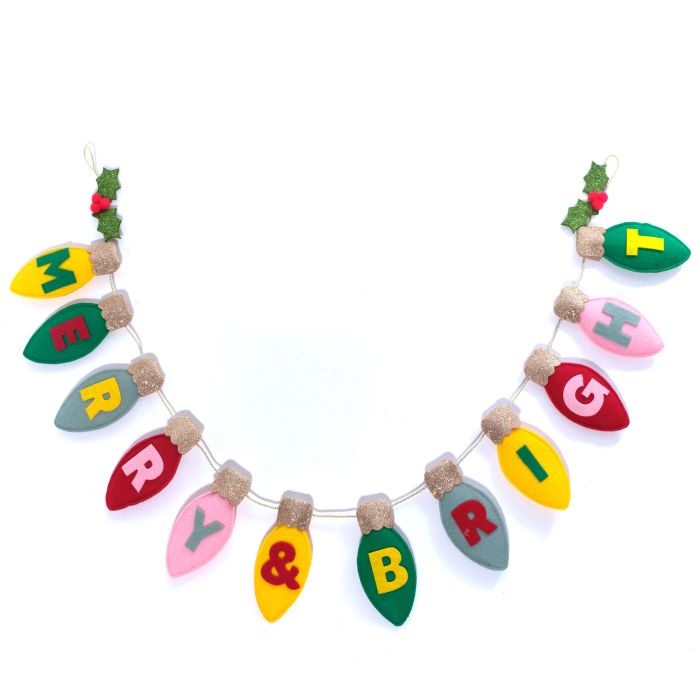 KITSCHMAS MERRY AND BRIGHT BAUBLE BUNTING