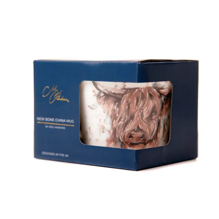 'the Hebrides' Highland Cow Design Bone China Mug