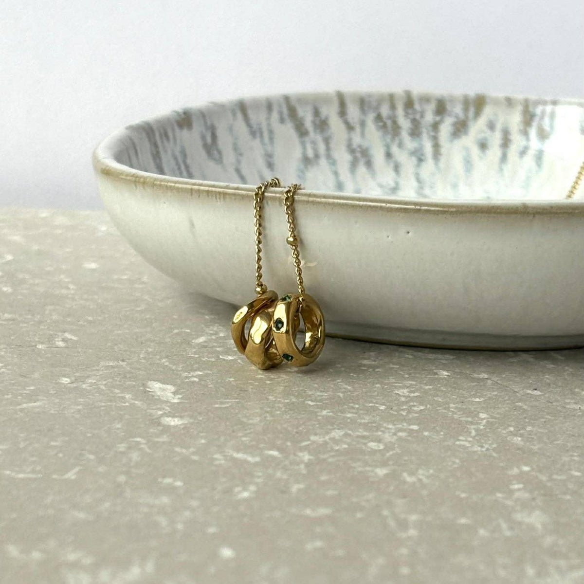 Tarnish Resistant Ring Trio Necklace