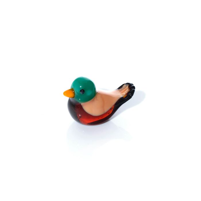 GLASS MALLARD DUCK ORNAMENT HAND BLOWN