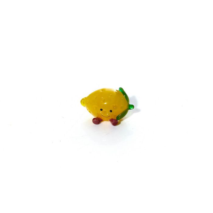 GLASS SITTING LEMON ORNAMENT HAND BLOWN