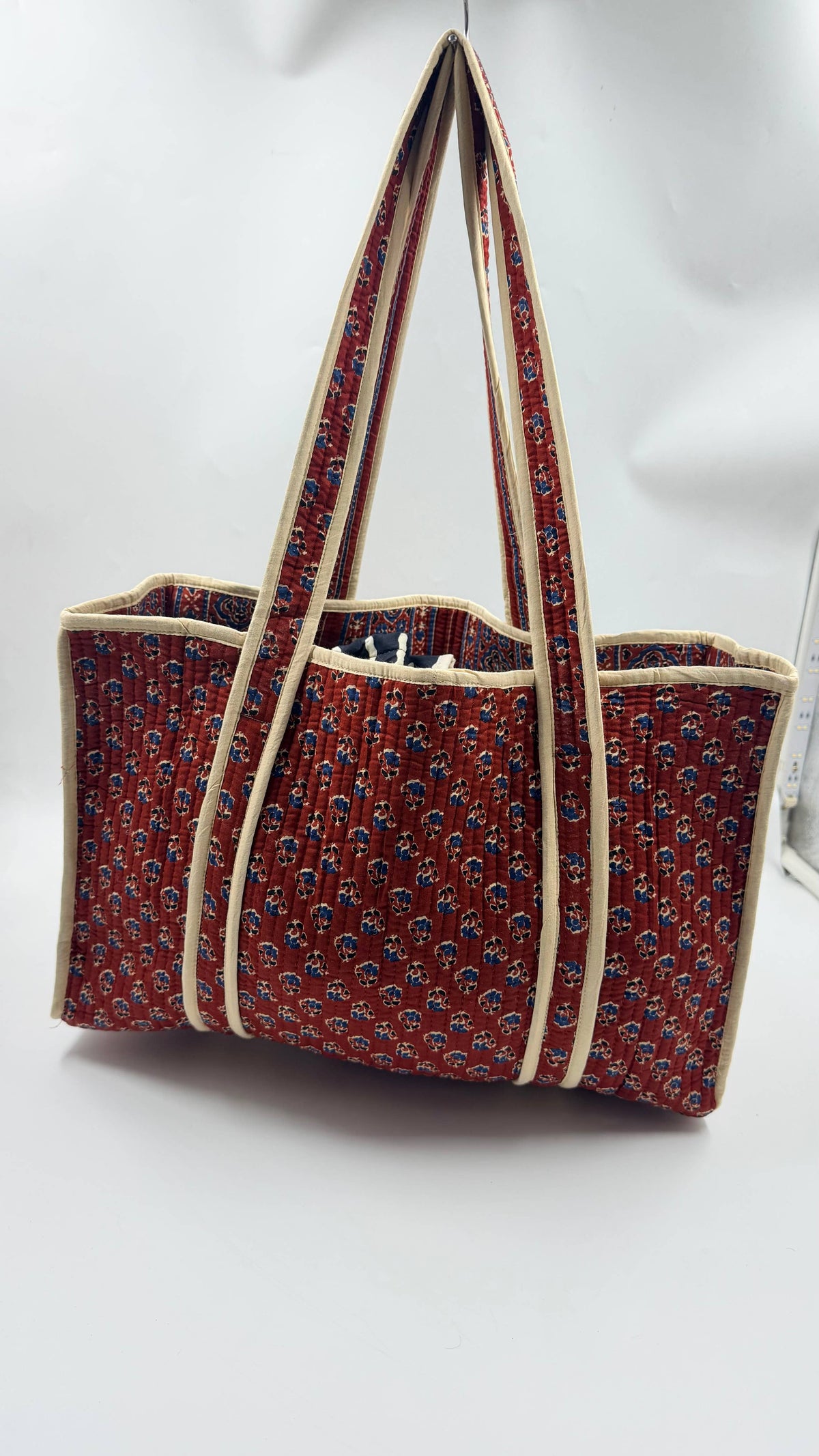 100% Cotton Kantha Quilted Boho Reversible (Small) Tote Bag