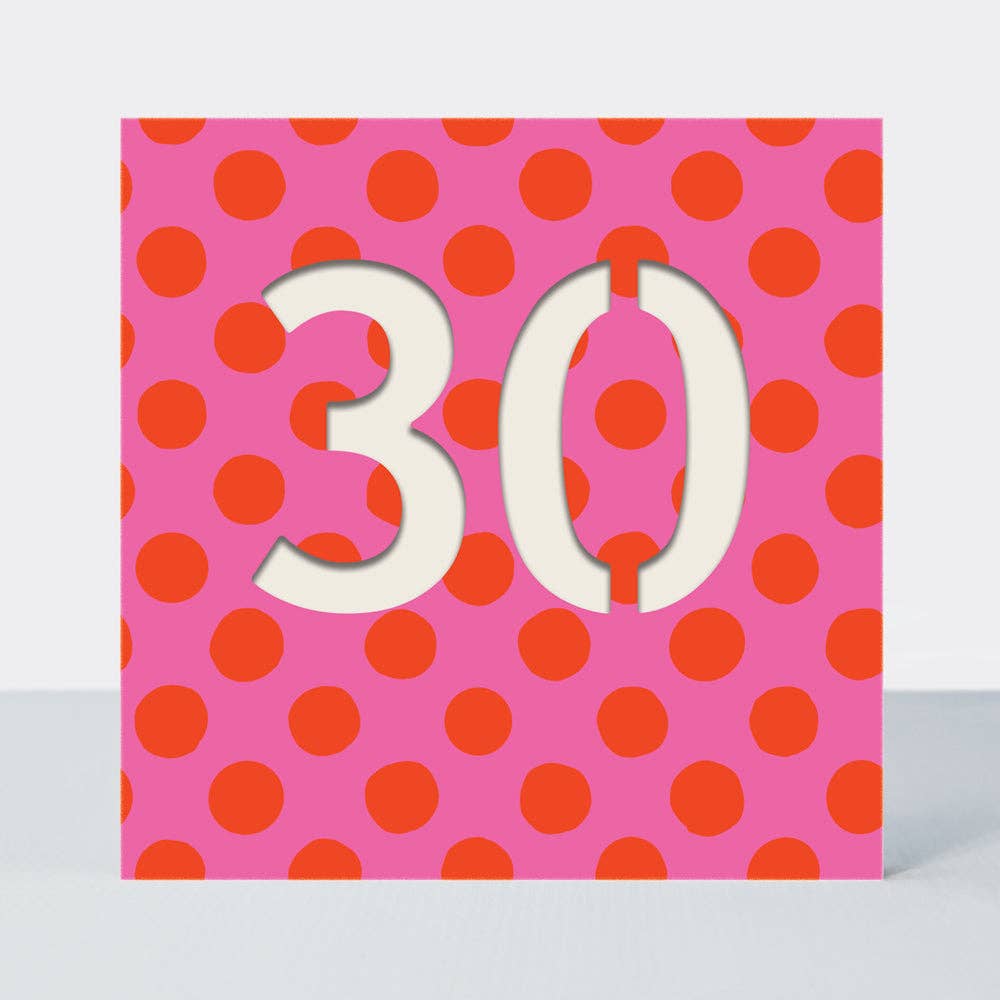 Bon Bon - Age 30 Birthday Card/Pink Spots