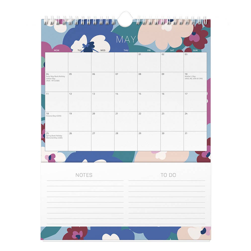 2026 Graphic Wall Calendar - Month to View - Storage Pockets