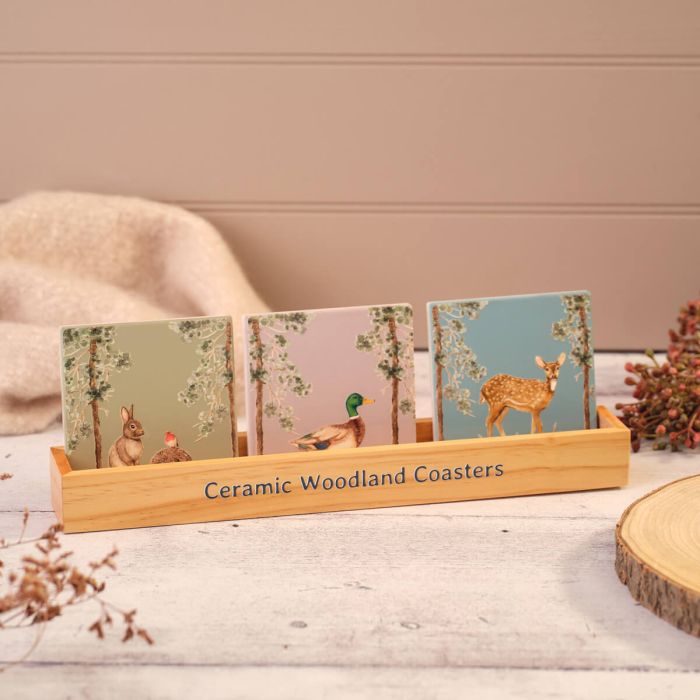 Woodland Ceramic Coaster - 3 Assorted