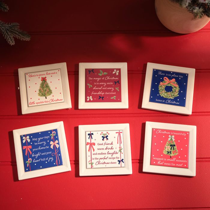 Framed Ceramic Christmas Ceramic Coaster