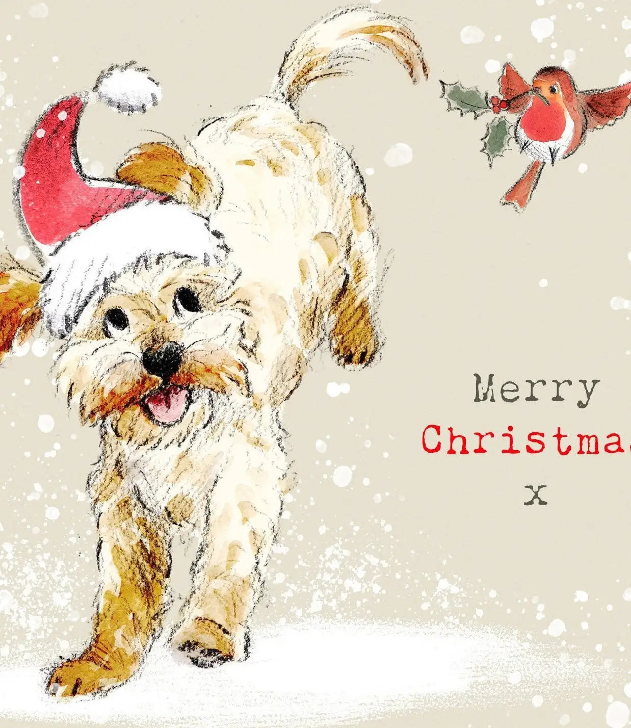 Christmas Card - To A Special Daughter - Running Golden