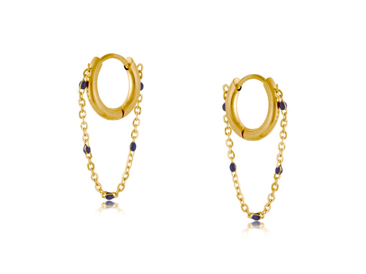 Sale - LIMA STAINLESS STEEL EARRINGS: BLUE