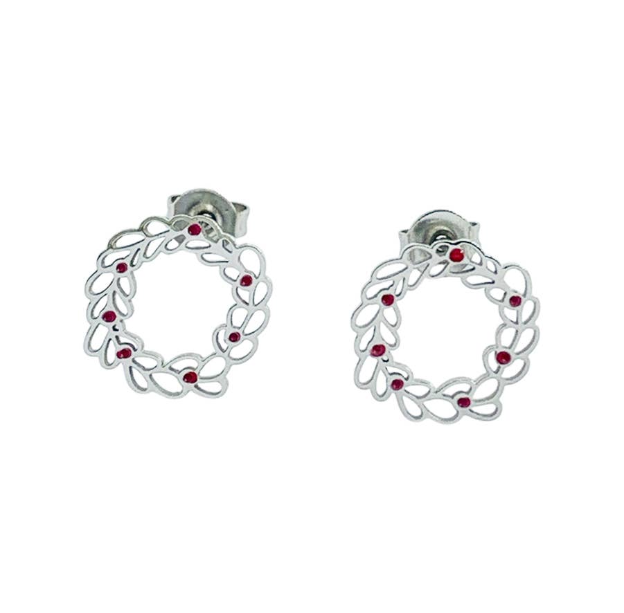 Christmas Edition - Wreath Hoop Earrings