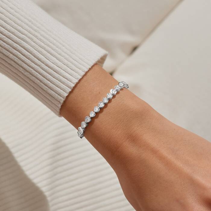 Joma Jewellery - Heart Cubic Zirconia Tennis Bracelet