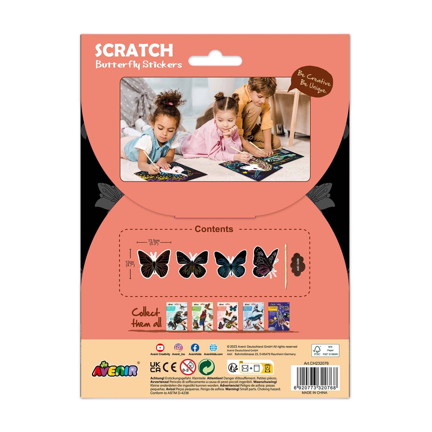 Scratch Butterfly Stickers