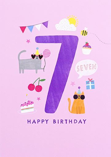 Paperlink - 7th Birthday Card - OFT020