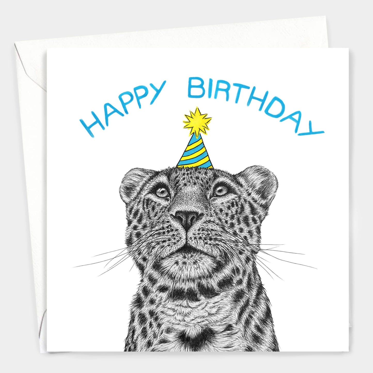 Animal Birthday Card - Leopard // Eco-friendly Cards // Wildlife Art Cards