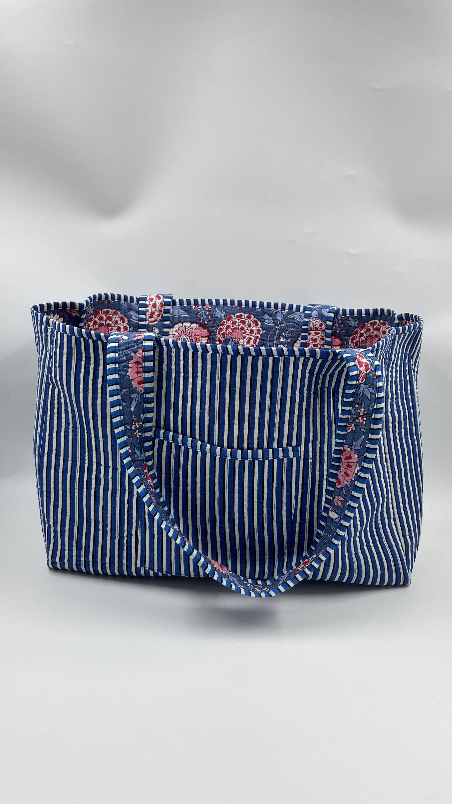 100% Cotton Kantha Quilted Boho Reversible (Small) Tote